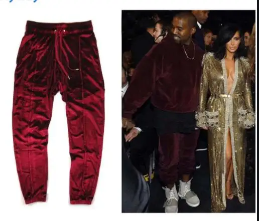kanye 2021 Men Velour Jogger Pant Hommes Velours Sweatpants Jogging Mens Hooded Velvet Trousers Tops Tracksuit Pants | Мужская одежда