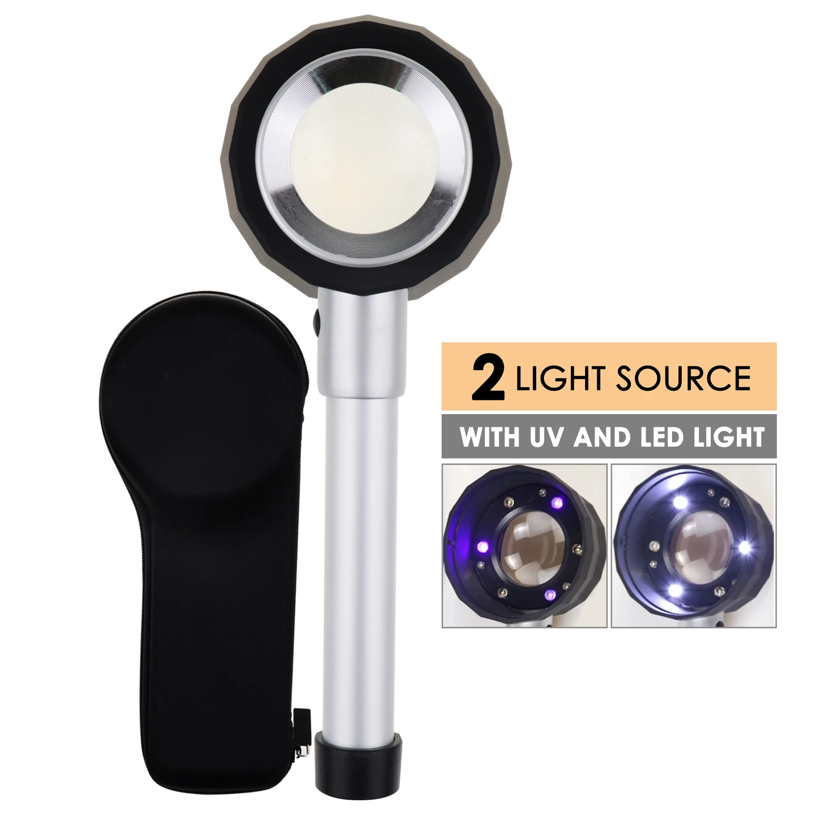 

10x Magnification Optical Glass Loupe Magnifier 1/16inch & 0.5mm Scale Double Lens Gem Tool