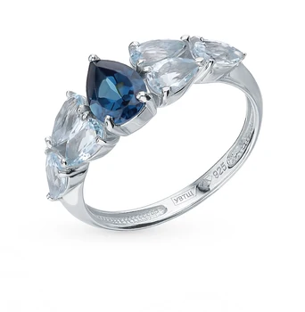 

Silver ring with Topaz sunlight sample 925