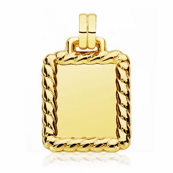 

18k gold pendant veneer rectangular 27mm. [AA1864GR] -Customizable-RECORDING INCLUDED IN THE PRICE