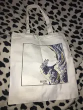 Bolso de lona de gran capacidad con impresión divertida de onda japonesa, bolso de hombro femenino de moda Harajuku con dibujos y letras Ulzzang con cremallera