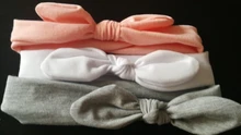 3 unids/lote Nylon sólido bebé diadema arco diademas para niños lindos indio turbante anudado de conejo de algodón Niños Accesorios para el pelo