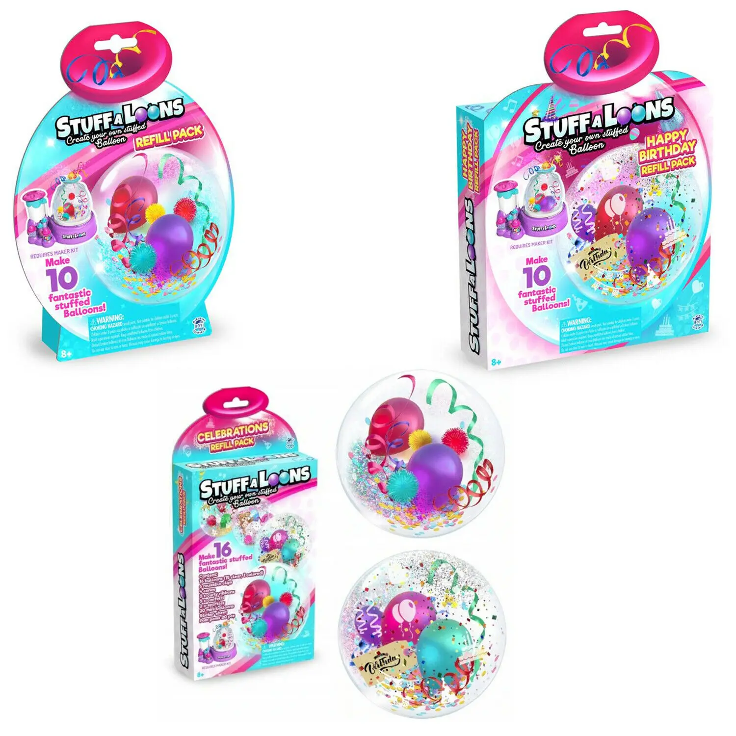 Stuff A Loons DIY juguetes inflables globo divertido IRefill paquete de suplementos globos accesorios fiesta de cumpleaños