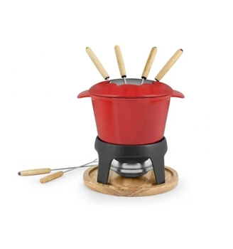 

Cast iron fondue Red 11 pieces