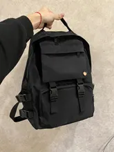 Mochila negra resistente al agua para mujer, bolso escolar grande para chicas adolescentes, bandoleras para estudiantes