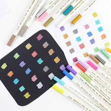 Металлический художественный Перманентный маркер, набор 10 цветов, художественный маркер, мягкая кисть, ручка для рисования, краски, скрапбукинг, сделай сам, набор ручек для каллиграфии