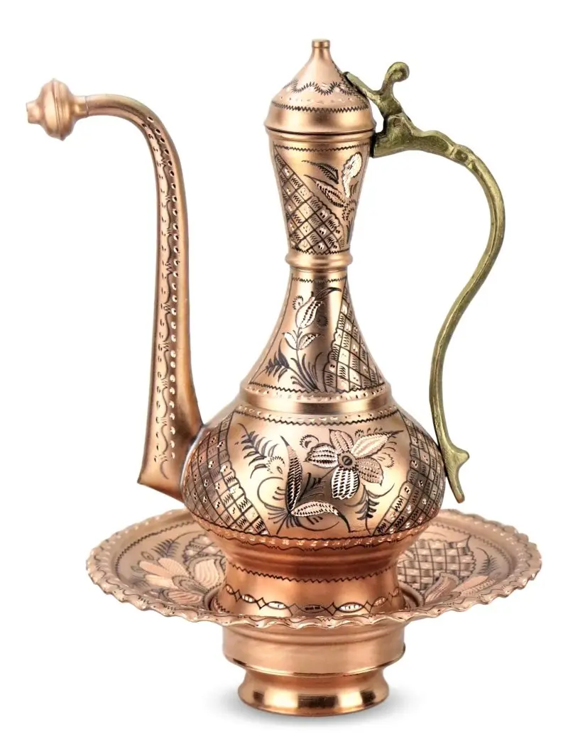 Медный Кувшин с изображением розы