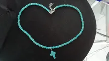 Cross-Pendant-Necklaces Beaded Collares Boho Choker Natural-Stone Ethnic Moon Girl Dropship