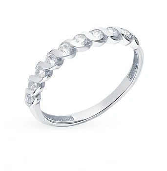 

Silver ring with cubic zirconia sunlight sample 925