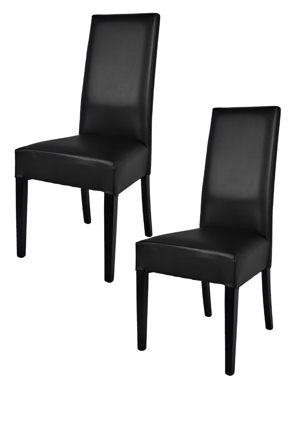 Tommychairs - Set of 2 chairs for Kitchen LUISA beech wooden structure painted black seat covered in artificial leather | Мебель
