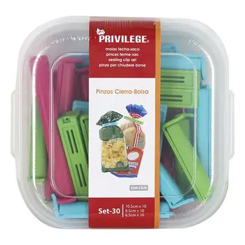 

Bag Closing Clips Privilege Multicolour (30 Uds)