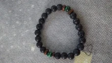 Pulsera de madera de Lava de piedra volcánica para hombre y mujer, pulsera de cuentas de 8mm, cadena para la muñeca de Buda tibetano, pulseras de regalo de joyería