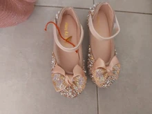 Zapatos de cuero con lazo de diamantes de imitación para niñas, zapatillas de baile de fiesta, zapatos planos de rendimiento para bebés y estudiantes, D785