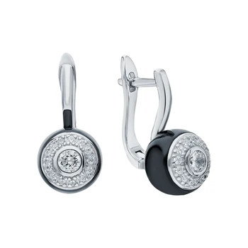 

Silver earrings with ceramics and cubic zirconia sunlight sample 925