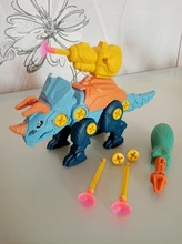 Conjunto de dinosaurios de juguete para niños, tuerca de tornillo de combinación, juguetes educativos de bloques con montaje, regalo