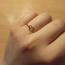 Anillo de corazón hueco para Mujer, sortija delicada para pareja, promesa de boda, infinito, eternidad, amor, joyería Bohemia, regalos BFF, 1 ud.