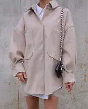 Outwear Jackets Long-Coats Camel ZXQJ Woolen Girls Chic Elegant Spring-Autumn Vintage Women