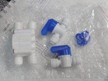 Válvula de bola de plástico para acuario válvula de bola recta de agua RO de 1/4 pulgadas, 3/8 pulgadas, conexión rápida de 1/4 pulgadas, macho, 3/8 pulgadas, hembra