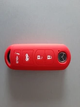 Funda de silicona con cubierta de control remoto de coche, cubierta de silicona para cubierta de coche, pegatina de capó de piel para Mazda 3 5 6 8 CX5 CX7 CX9 M6 GT 2016 2017, sin llave remota