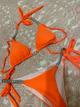 Swimwear Female Bikini-Set Diamond Rhinestone Two-Pieces Bling Women Swim-V2268 Jewelled