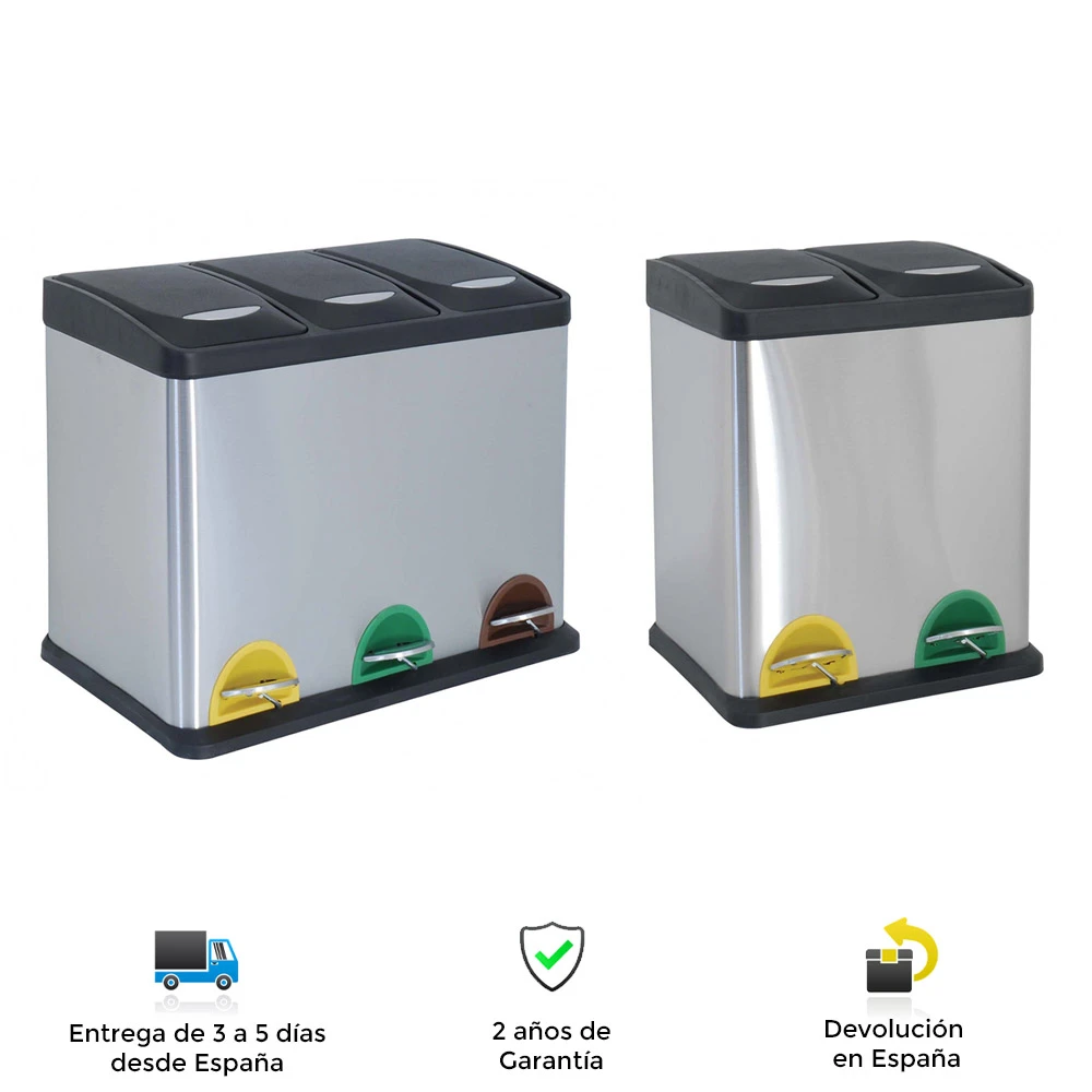 basura, acero inoxidable, dos o separadores, practico, ecologico, resistente, moderno, elegante, tapas|Cubos basura| - AliExpress