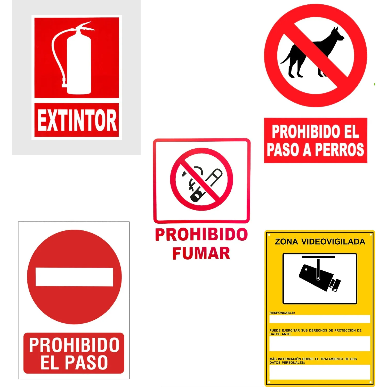 Cartel Resistente PVC - CUIDADO CON EL PERRO - Señaletica de Aviso - Ideal  para Colgar y Advertir al transeúnte (PIT BULL)