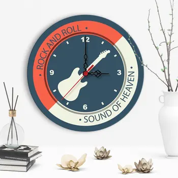 

Decorative Rock and Roll Design Wooden Wall Clock-2