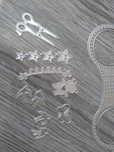 Plantillas de corte de Metal de goma de pelo con lazo, para álbum de recortes, tarjetas decorativas de gofrado de papel DIY, novedad, 6 uds.