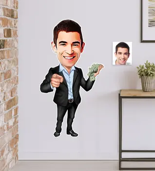 

Personalized Mr Banker Caricature Of Wall Sticker (50x70cm) 1
