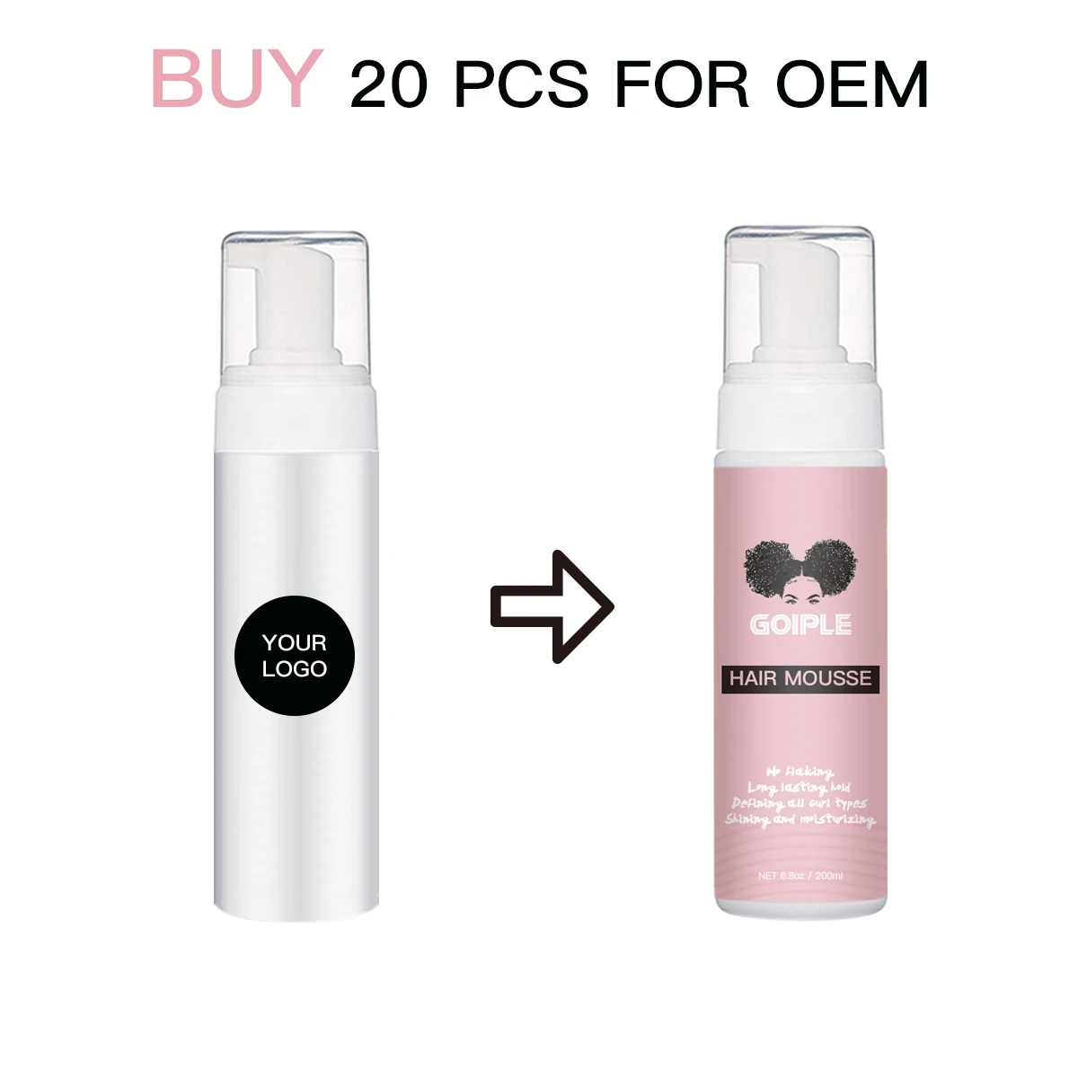 Curly Hair Mousse 200ml Moisturizing Natural Curly Hair Styling Foam for Lace Wig Strong Hold Mouss Foaming Curl Defining Hair Mousse Foam