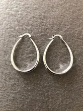 DOTEFFIL de Plata de Ley 925 Plata Lisa círculo 41 pendientes de aro de mm para las mujeres dama regalo de encanto de moda de alta calidad de joyería de la boda