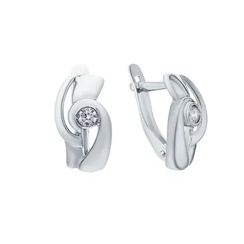 

Silver earrings with cubic zirconia sunlight sample 925 test
