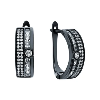 

Silver earrings with cubic zirconia sunlight sample 925 test