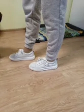 Chunky Sneakers Loafers Shoes White Genuine-Leather Women Female Walking Casual for Flat