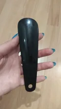 Cuernos de zapatos profesionales de 1-2 uds. De 16cm, calzador tipo cuchara de plástico negro, levantador de zapatos, Slips robustos y flexibles de 10cm