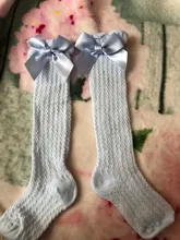 Calcetines de algodón con lazo para bebé y niña, medias transpirables antideslizantes para recién nacidos, calcetines de niñas bebé de 0 a 3 años, material barato