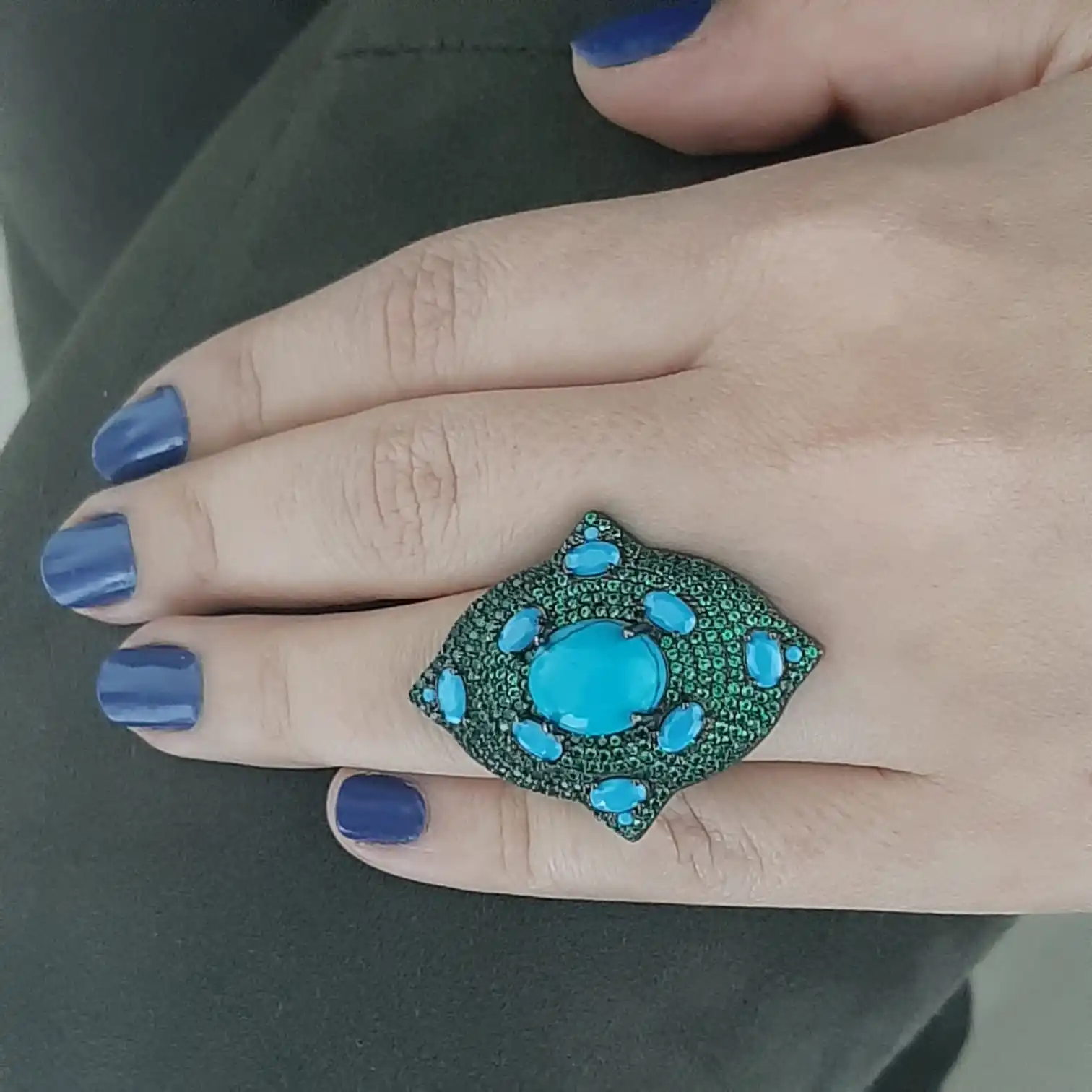 

Women Ring 925 Sterling Silver Ring for Woman Turqouise Ring