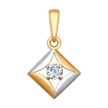

Sokolov pendant in Gold with cubic zirconia, fashion jewelry, gold, 585, women's male, pendants for neck women