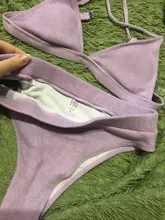 INGAGA juego de Bikini estilo Push Up trajes de baño de alta cintura traje de baño mujeres acanalado Bikini trajes de baño, Bikini brasileño púrpura 2021 bañistas