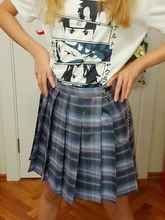 QRWR-minifaldas plisadas para mujer, faldas de cintura alta, estilo coreano japonés, a cuadros, para verano, 2021