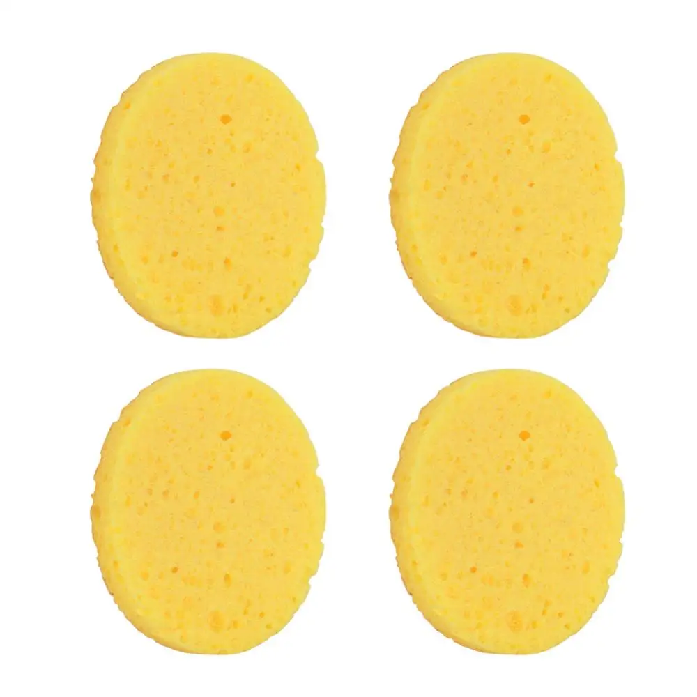 4 шт. натуральная древесная масса губка целлюлоза компресс для лица Круглый инструмент для снятия макияжа Губка для мытья моющая губка