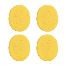 4 шт. натуральная древесная масса губка целлюлоза компресс для лица Круглый инструмент для снятия макияжа Губка для мытья моющая губка