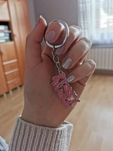 PUSSY WAGON letra Rosa llavero película matar a Bill clave cadena para las mujeres los hombres coche llavero accesorios de la joyería