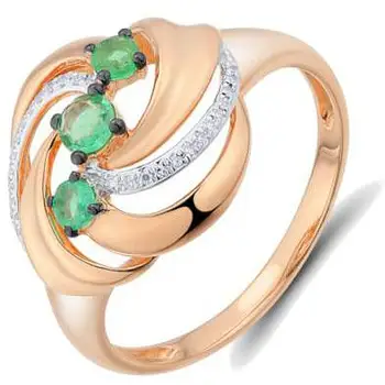 

Lucas gold emerald diamond ring in red gold