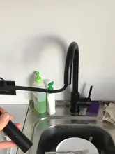 Sacar Sensor negro grifos De cocina De acero inoxidable De acero De inducción mixto grifo táctil Control lavabo grifo Torneira De KH1005R