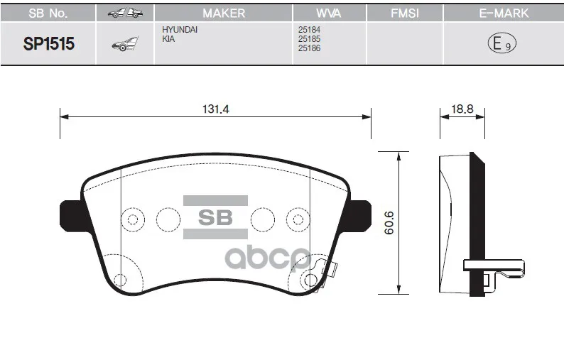 Колодки Тормозные Kia Venga 10- Передние Sangsin Brake Sp1515 Sangsin brake арт. SP1515