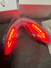 Chin V-línea de elevación máquina de la correa rojo azul terapia de fotones LED adelgazamiento Facial vibración masajeador Dispositivo de Lifting Facial V cuidado de la cara