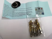 6Pcs/lot Tap Drill Bits 1/4 inch HSS Hex Shank Titanium Coated Thread Screw Tapping Drilling