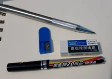Lápiz mecánico de Metal 2,0, lápiz de bajo centro de gravedad para estudiantes, Pluma de dibujo y escritura, lápiz reemplazable de plomo