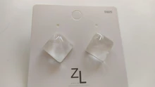 Acrylic-Earrings Wedding-Jewelry Square Transparent White Color Blue Green Geometric